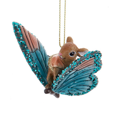 Kurt Adler kerstornament - Muis op vlinder