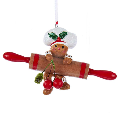 Kurt Adler kerstornament - Gingerbread poppetje met deegroller