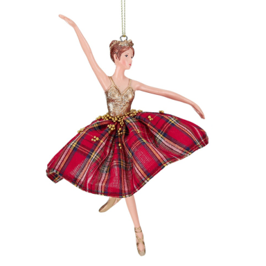 Goodwill kerstornament - Ballerina - Met tartan