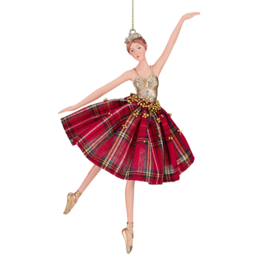 Goodwill kerstornament - Ballerina - Met tartan