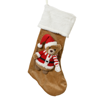 Decoris kerstsok - Met teddybeer