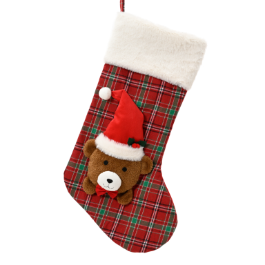 Decoris kerstsok- Met beer