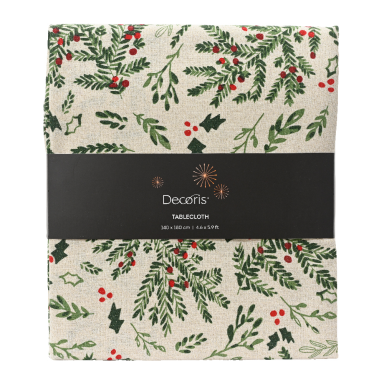 Decoris tafelkleed - Met kersttaken