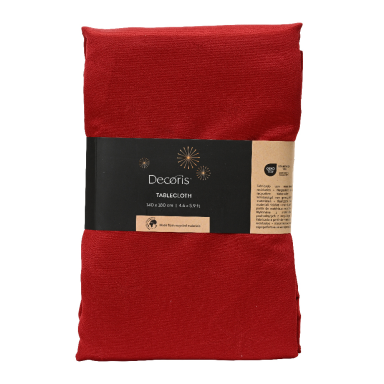 Decoris tafelkleed - Met sterren - Rood