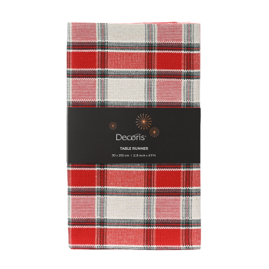 Decoris tafelloper - Rood en wit