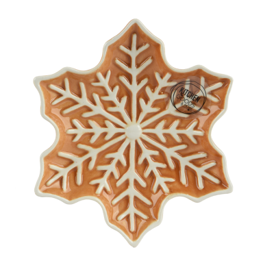 Decoris schaal - Gingerbread sneeuwvlok