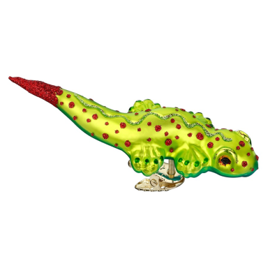 Inge Glas kerstornament - Gecko - Op clip