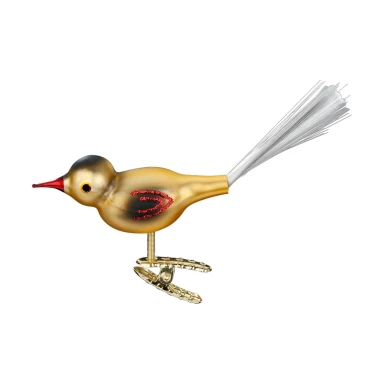 Inge Glas kerstornament - Vogel - Op clip
