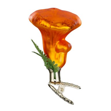 Inge Glas kerstornament - Cantharel - Op clip