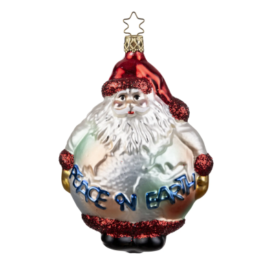 Inge Glas kerstornament - Kerstman - Peace on Earth
