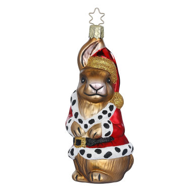 Inge Glas kerstornament - Haas - Als kerstman