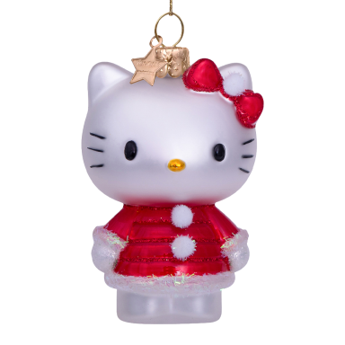 Vondels kerstornament - Hello Kitty - Met kerstjurk