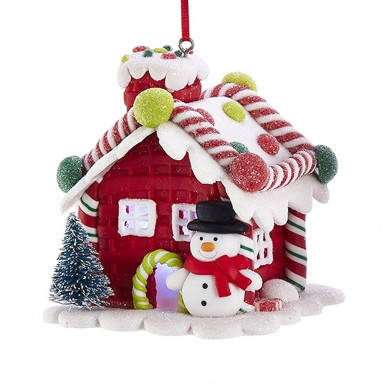 Kurt Adler kerstornament - Gingerbread huis met LED