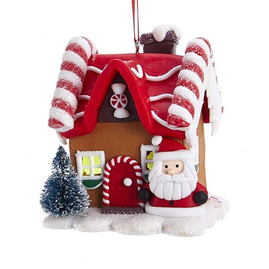 Kurt Adler kerstornament - Gingerbread huis met LED