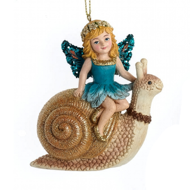 Kurt Adler kerstornament - Fee op slak