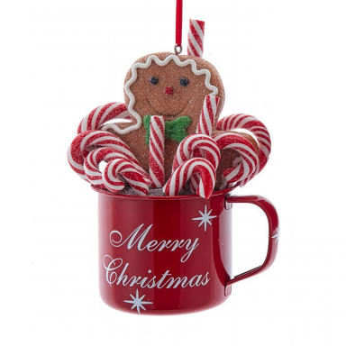 Kurt Adler kerstornament - Kerstmok met gingerbread poppetje