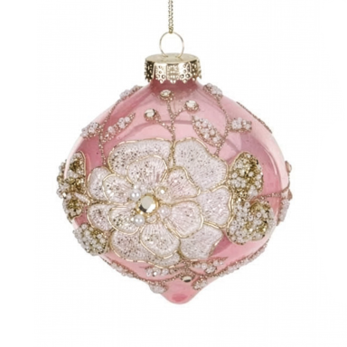 Goodwill kerstbal - Met bloem - 10cm