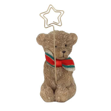 Goodwill naamkaarthouder - Teddybeer met strik - 10.5cm