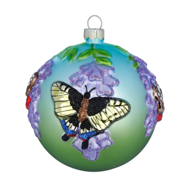 Holly & Jolly kerstbal - Red de vlinder  - 8cm