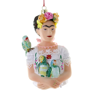 Cody Foster kerstornament - Frida Kahlo - Met papegaaien
