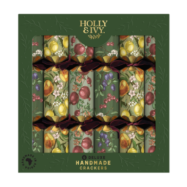 Holly & Ivy Christmas crackers - Vintage Fruits and Foliage - Set van 6