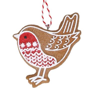 Gisela Graham kerstornament - Gingerbread roodborstje