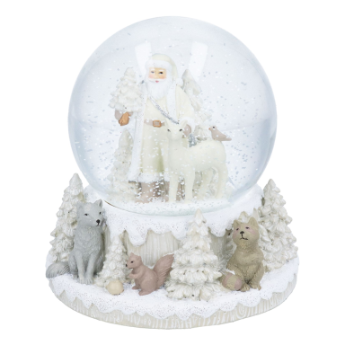 Gisela Graham sneeuwbol - Met kerstman en bosdieren