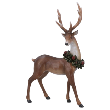 Gisela Graham kerstbeeld - Hert met kerstkrans