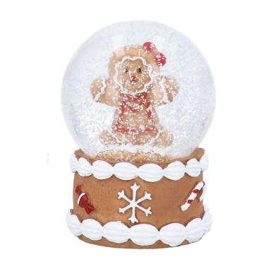 Gisela Graham sneeuwbol - Met gingerbread poppetje