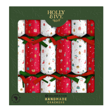 Holly & Ivy Christmas crackers - Illustrated Icons - Set van 6