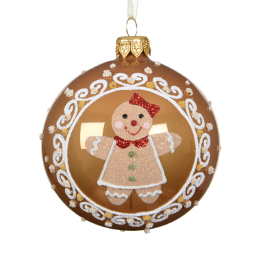 Decoris kerstbal - Met gingerbread poppetje - 8cm