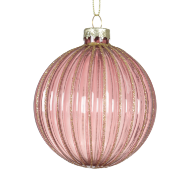 Decoris kerstbal - Met ribbels - 8cm