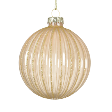 Decoris kerstbal - Met ribbels - 8cm