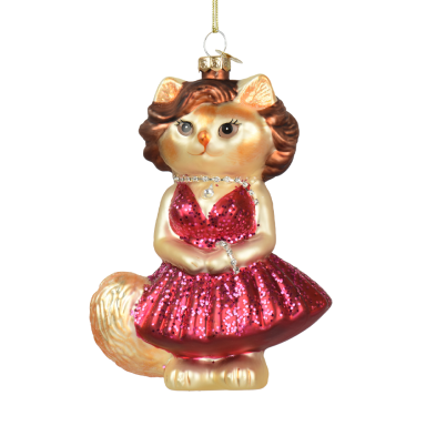 Decoris kerstornament - Kat met jurk