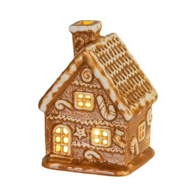 Lumineo kerstbeeld - Gingerbread huis - Met LED