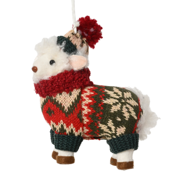 Decoris kerstornament - Schaap met kersttrui