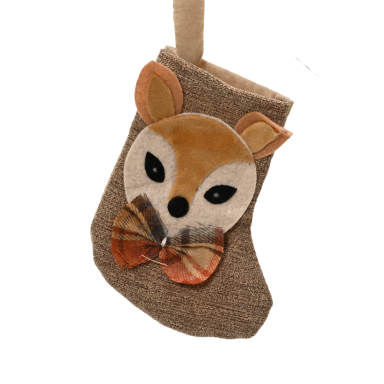 Decoris kerstornament - Kerstsok met hert
