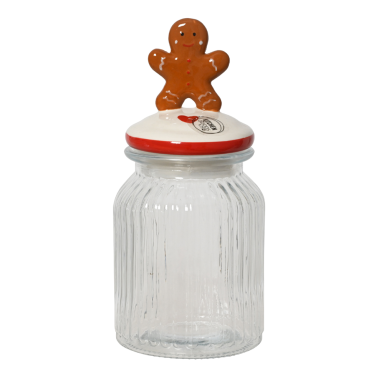 Decoris voorraadpot - Met gingerbread poppetje
