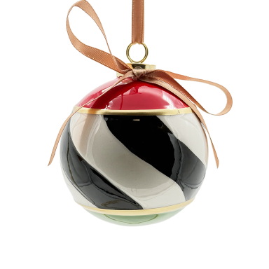 EDG kerstbal - Met ruitpatroon - 8cm