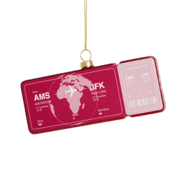 Yup in the Tree Christmas Ornament - Boarding Pass New York
