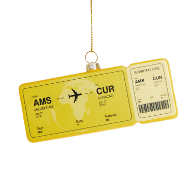 Yup in the Tree Christmas ornament - Boarding Pass Curaçao