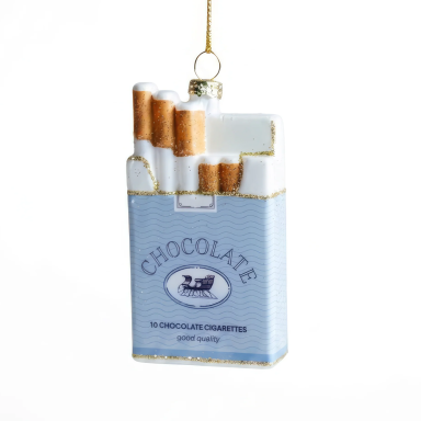 Yup in the Tree Christmas ornament - Chocolate cigarettes