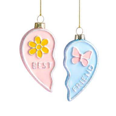 Yup in the Tree Christmas ornament - Best Friend heart