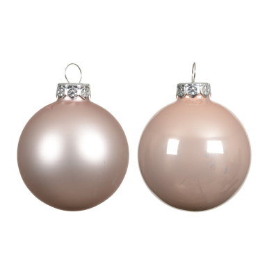 Decoris Christmas baubles - Pink - 6cm - Set of 12