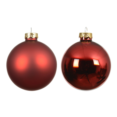 Decoris baubles - Red - 8cm - Set of 6