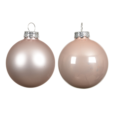 Decoris baubles - Pink - 8cm - Set of 6