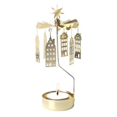 Pluto tea light carousel - With canal houses
