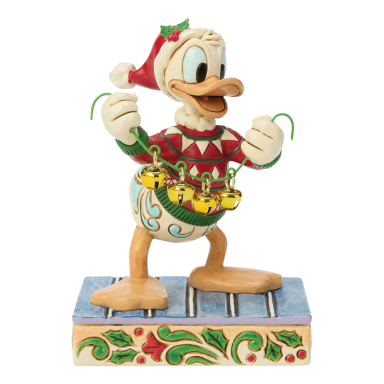 Disney Traditions kerstbeeld - Donald Duck met kerstbellen
