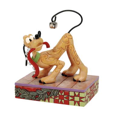 Disney Traditions kerstbeeld - Pluto met kerstbel