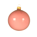 Glazen kerstbal - Doorzichtig - Roze - 8cm